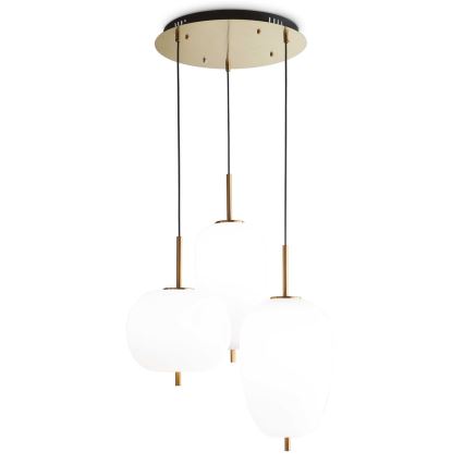 Ideal Lux - LED-pendel på wire UMILE LED/55W/230V Ø 63 cm CRI 90 messing/hvid