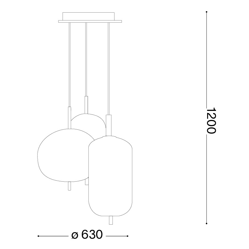 Ideal Lux - LED-pendel på wire UMILE LED/55W/230V Ø 63 cm CRI 90 messing/hvid