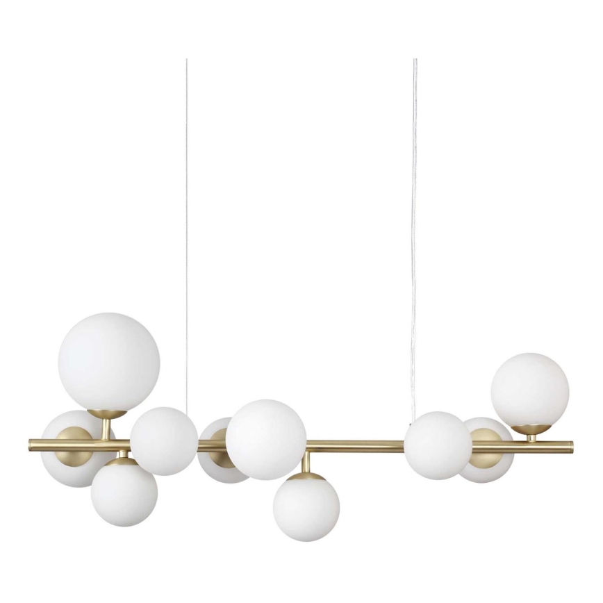 Ideal Lux - LED pendel PERLAGE 10xG9/3W/230V 81 cm guldfarvet/hvid