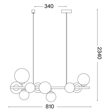 Ideal Lux - LED pendel PERLAGE 10xG9/3W/230V 81 cm guldfarvet/røget