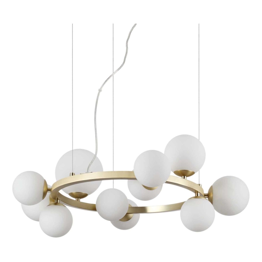 Ideal Lux - LED pendel PERLAGE 11xG9/3W/230V diameter 73 cm guldfarvet/hvid