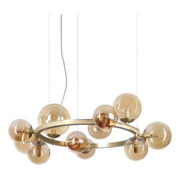 Ideal Lux - LED pendel PERLAGE 11xG9/3W/230V diameter 73 cm guldfarvet/røget