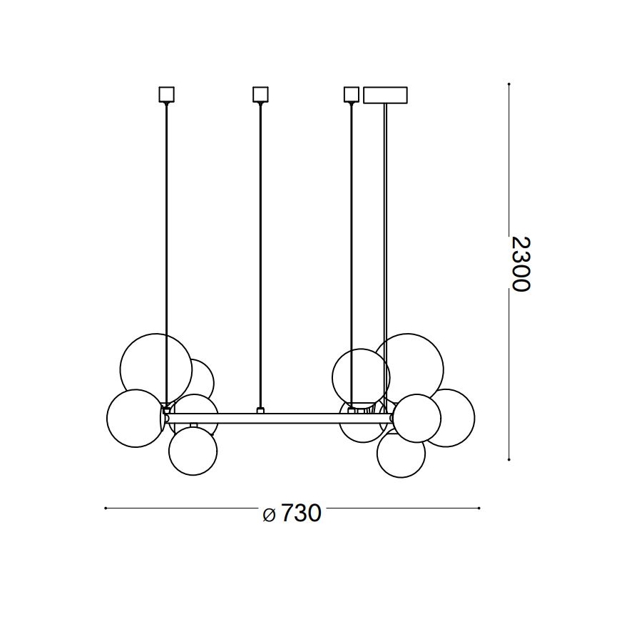 Ideal Lux - LED pendel PERLAGE 11xG9/3W/230V diameter 73 cm guldfarvet/røget