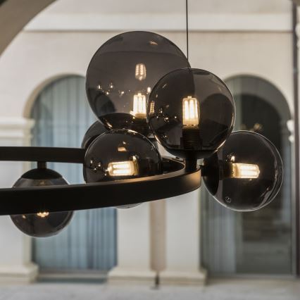 Ideal Lux - LED pendel PERLAGE 11xG9/3W/230V diameter 73 cm sort/røget