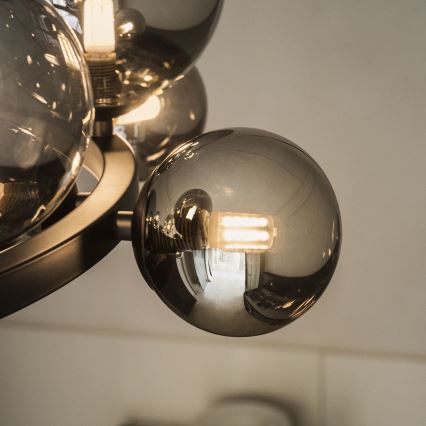 Ideal Lux - LED pendel PERLAGE 11xG9/3W/230V diameter 73 cm sort/røget