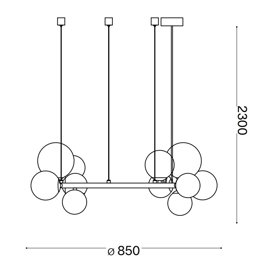 Ideal Lux - LED pendel PERLAGE 14xG9/3W/230V diameter 85 cm guldfarvet/røget