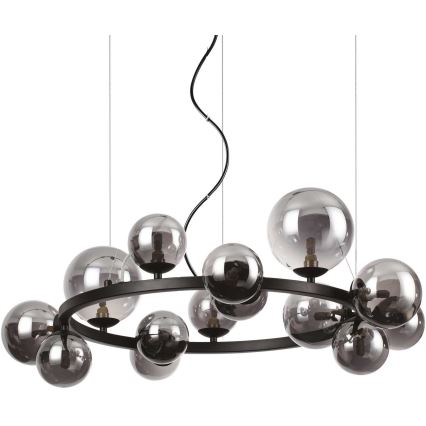 Ideal Lux - LED pendel PERLAGE 14xG9/3W/230V diameter 85 cm sort/røget