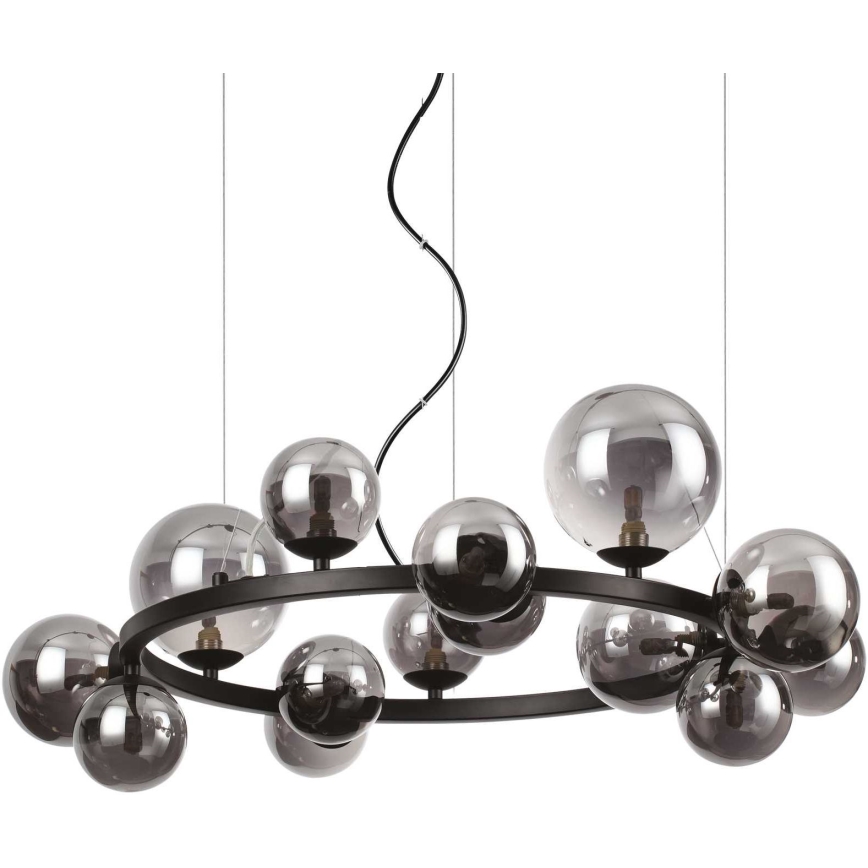 Ideal Lux - LED pendel PERLAGE 14xG9/3W/230V diameter 85 cm sort/røget