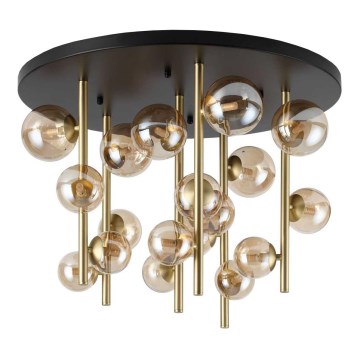 Ideal Lux - LED pendel PERLAGE 18xG9/3W/230V diameter 70 cm guldfarvet/røget