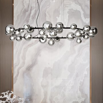 Ideal Lux - LED pendel PERLAGE 30xG9/3W/230V 143 cm sort/røget