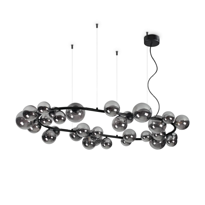 Ideal Lux - LED pendel PERLAGE 30xG9/3W/230V 143 cm sort/røget