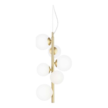 Ideal Lux - LED pendel PERLAGE 6xG9/3W/230V diameter 26 cm guldfarvet/hvid