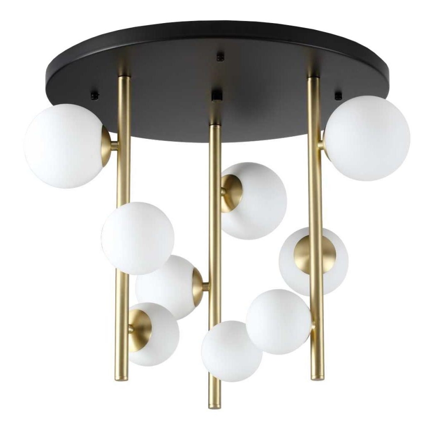 Ideal Lux - LED pendel PERLAGE 9xG9/3W/230V diameter 55 cm guldfarvet/hvid
