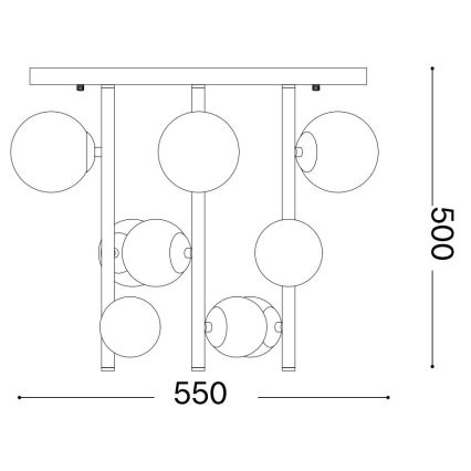 Ideal Lux - LED pendel PERLAGE 9xG9/3W/230V diameter 55 cm guldfarvet/hvid