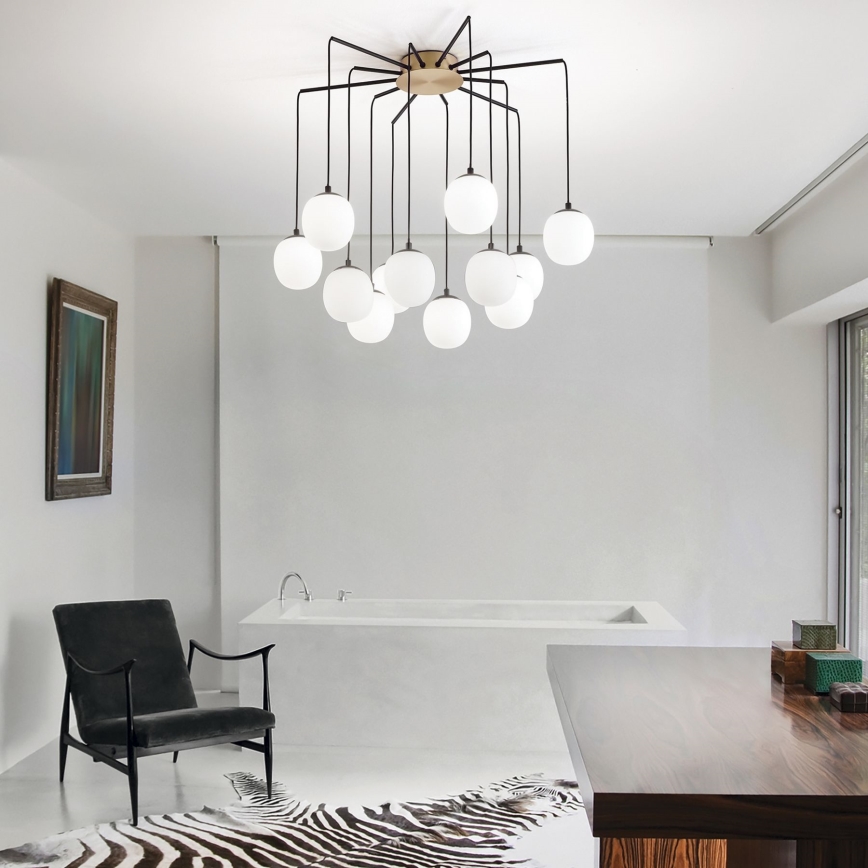 Ideal Lux - LED pendel RHAPSODY 12xG9/3W/230V messing
