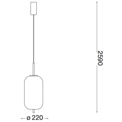 Ideal Lux - LED pendel UMILE LED/20W/230V diameter 22 cm CRI 90 messing/hvid