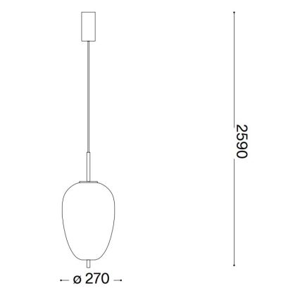 Ideal Lux - LED pendel UMILE LED/20W/230V diameter 27 cm CRI 90 messing/hvid