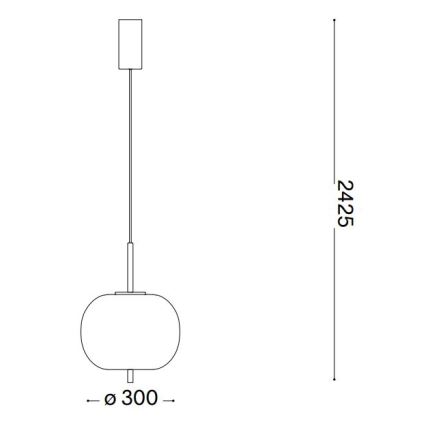 Ideal Lux - LED pendel UMILE LED/20W/230V diameter 30 cm CRI 90 messing/hvid
