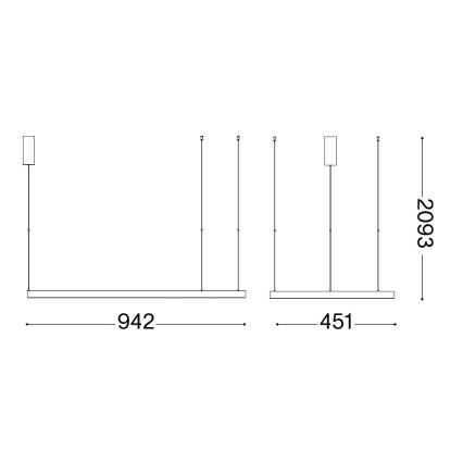 Ideal Lux - LED pendel WAVES LED/37W/230V CRI 90 sort