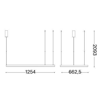 Ideal Lux - LED pendel WAVES LED/45W/230V CRI 90 sort