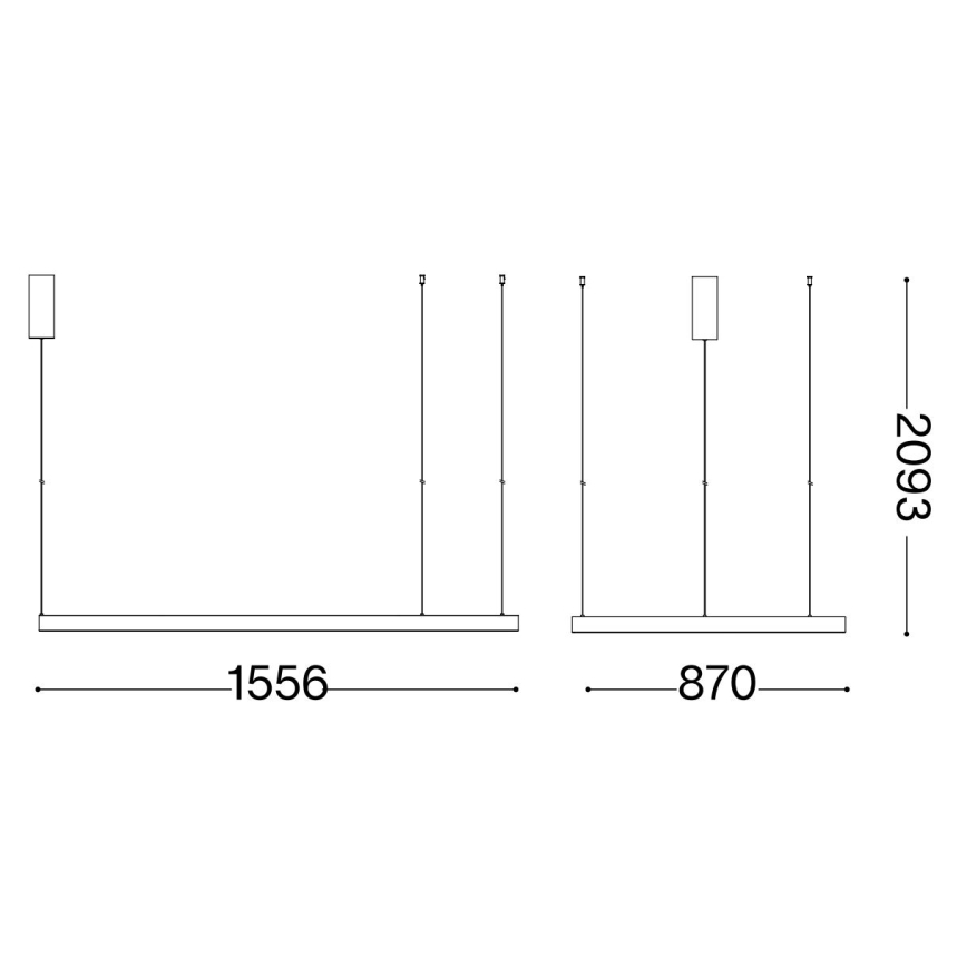 Ideal Lux - LED pendel WAVES LED/54W/230V CRI 90 sort