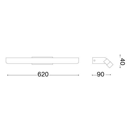 Ideal Lux - LED spejllampe til badeværelse RIFLESSO LED/16W/230V 62 cm CRI 90 IP54 skinnende krom