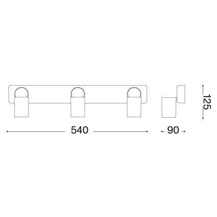 Ideal Lux - LED-spot RUDY 3xGU10/7W/230V CRI 90 sort