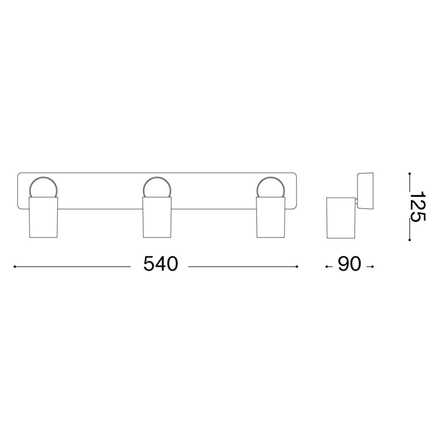 Ideal Lux - LED-spot RUDY 3xGU10/7W/230V CRI 90 sort