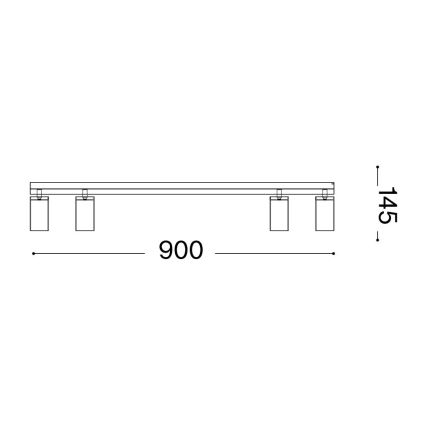 Ideal Lux - LED spotlampe PROFILO 4xGU10/7W/230V CRI 90 hvid