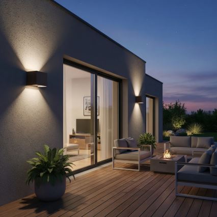 Ideal Lux - LED udendørs væglampe ATOM LED/12W/230V CRI 90 IP54 brun