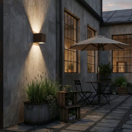 Ideal Lux - LED udendørs væglampe ATOM LED/12W/230V CRI 90 IP54 brun