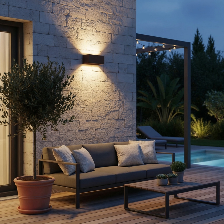 Ideal Lux - LED udendørs væglampe ATOM LED/25W/230V CRI 90 IP54 brun