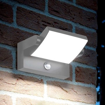 Ideal Lux - LED udendørs væglampe med sensor SWIPE LED/21W/230V CRI 90 IP54 grå