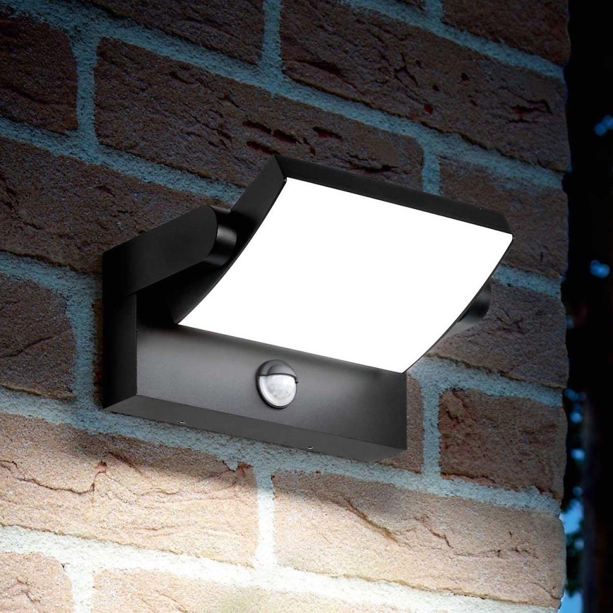 Ideal Lux - LED Udendørs væglampe med sensor SWIPE LED/21W/230V CRI 90 IP54 sort