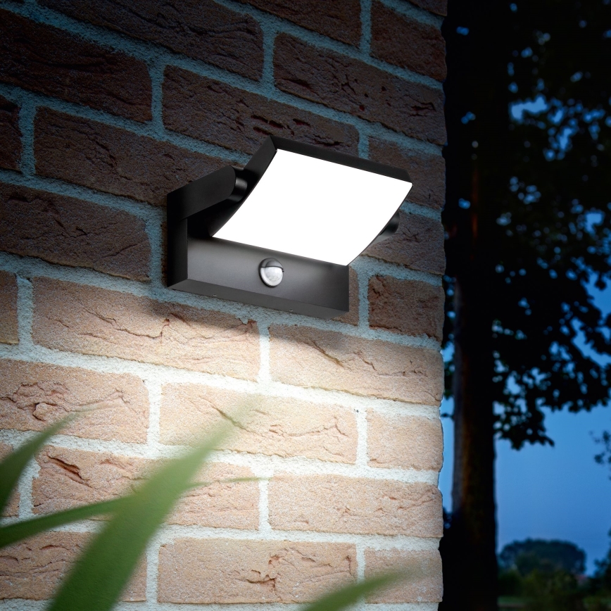 Ideal Lux - LED Udendørs væglampe med sensor SWIPE LED/21W/230V CRI 90 IP54 sort