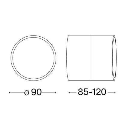 Ideal Lux - LED udendørs væglampe OMEGA LED/7W/230V CRI 90 IP54 antracit