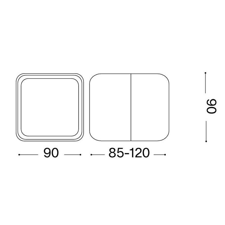 Ideal Lux - LED udendørs vægarmatur OMEGA LED/7W/230V CRI 90 IP54 antracit