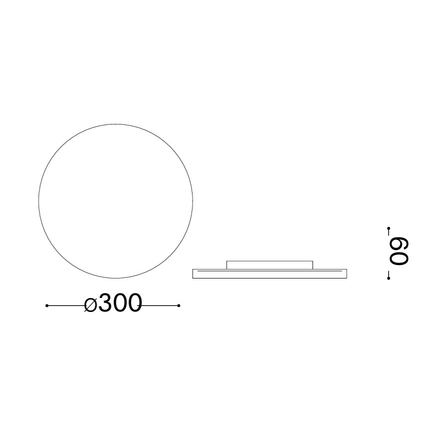 Ideal Lux - LED udendørs væglampe PUNTO LED/16W/230V CRI 90 Ø 30 cm IP54 sort