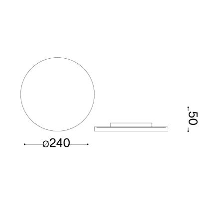 Ideal Lux - LED udendørs væglampe PUNTO, LED/12W/230V, CRI 90, Ø 24 cm, IP54, sort