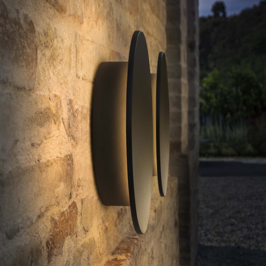 Ideal Lux - LED PUNTO udendørs væglampe, 9W/230V, CRI 90, Ø 18 cm, IP54, sort