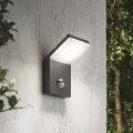 Ideal Lux - LED udendørsarmatur med sensor STYLE LED/9W/230V 4000K CRI 90 IP54 antracit
