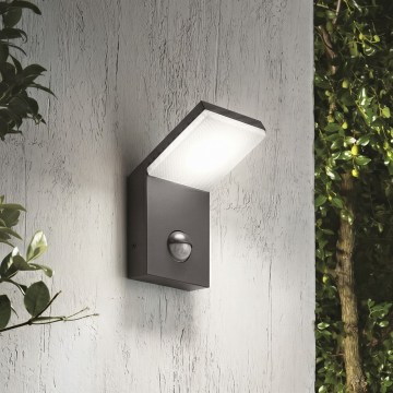Ideal Lux - LED udendørsarmatur med sensor STYLE LED/9W/230V 4000K CRI 90 IP54 antracit