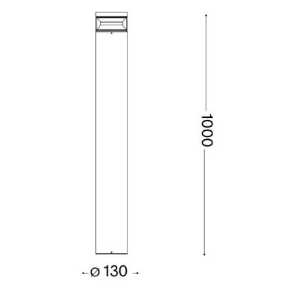 Ideal Lux - LED udendørslampe BOEING LED/14W/230V 100 cm CRI 90 IP65 sort