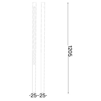 Ideal Lux - LED-udendørslampe JEDI LED/19W/230V 120 cm CRI 90 IP65 antracit