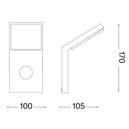 Ideal Lux - LED udendørslampe med sensor STYLE LED/9W/230V 4000K CRI 90 IP54 antracit