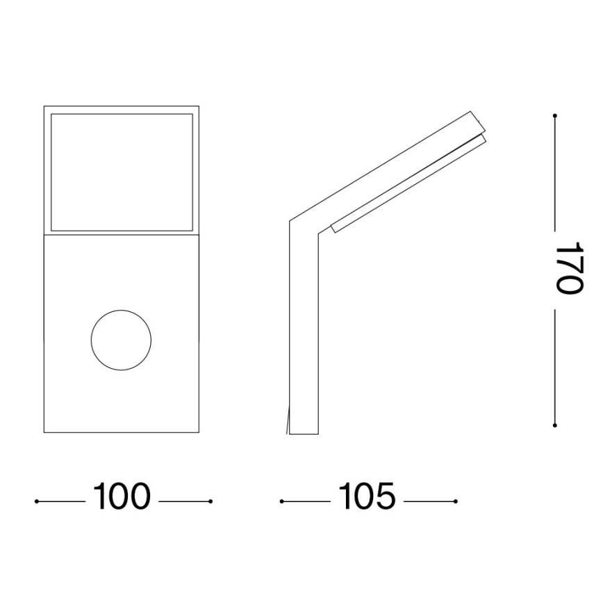 Ideal Lux - LED udendørslampe med sensor STYLE LED/9W/230V 4000K CRI 90 IP54 antracit