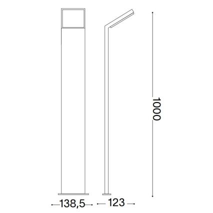 Ideal Lux - LED udendørslampe STYLE LED/8,5W/230V 4000K 100 cm CRI 90 IP54 antracit
