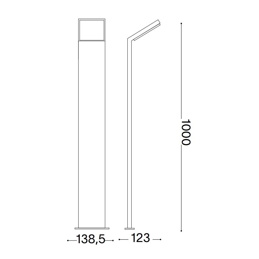 Ideal Lux- LED udendørslampe STYLE LED/8,5W/230V 4000K 100 cm CRI 90 IP54 sort