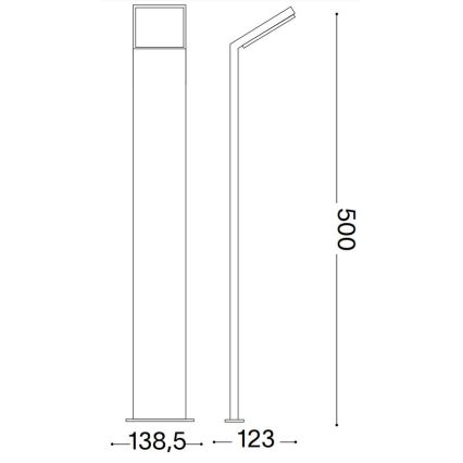 Ideal Lux - LED udendørslampe STYLE LED/8,5W/230V 3000K 50 cm CRI 90 IP54 antracit