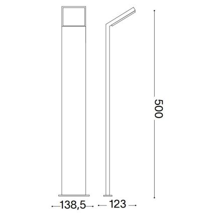 Ideal Lux - LED udendørslampe STYLE LED/8,5W/230V 3000K 50 cm CRI 90 IP54 antracit